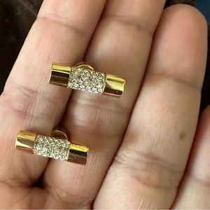 Michael Kors Pave Swarovski Crystals Bar Earrings.
